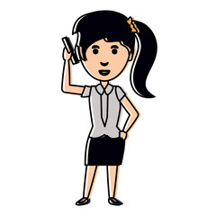cartoon businesswoman icon