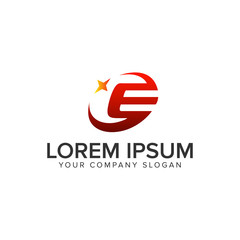 Obraz premium Letter E star logo design concept template. fully editable vector