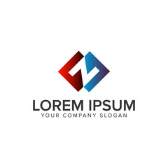 letter Z or N logo design concept template. fully editable vector