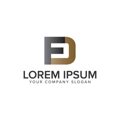 letter F D logo design concept template. fully editable vector