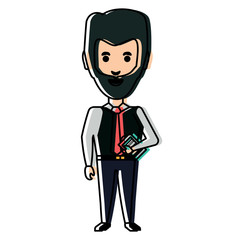 cartoon businessman icon
