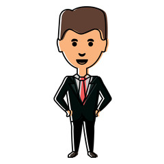 cartoon businessman icon