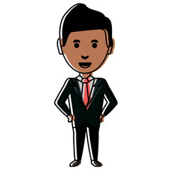 cartoon businessman icon