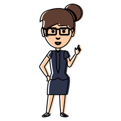 cartoon businesswoman icon