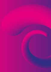 Fluid background. Liquid plastic shapes with ultra violet purple colors. Can be used for gift card, cover or poster design. Vector illustration.