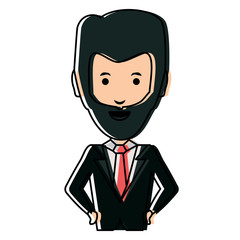 cartoon businessman icon