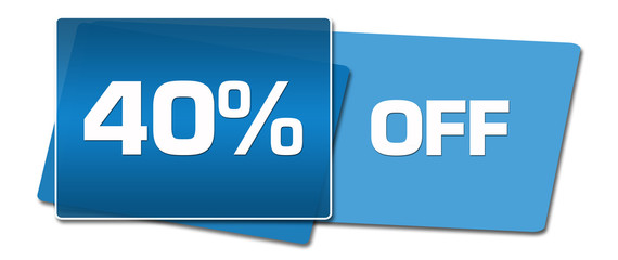 Discount Forty Percent Off Blue Side Squares 