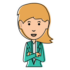 cartoon businesswoman icon