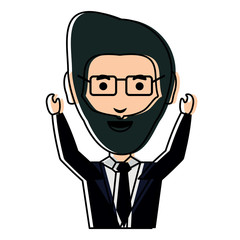 cartoon businessman icon