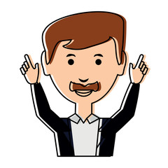 cartoon businessman icon