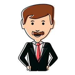 cartoon businessman icon