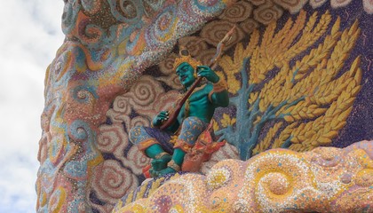 Fototapeta premium Statue of a beautiful angel in Thai temple.