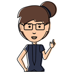 cartoon businesswoman icon