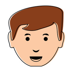 cartoon man face icon