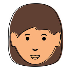 cartoon woman face icon