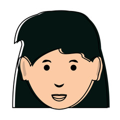 cartoon woman face icon