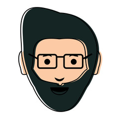 cartoon man face icon