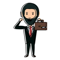 Cartoon businessman icon