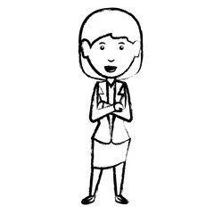 cartoon businesswoman icon