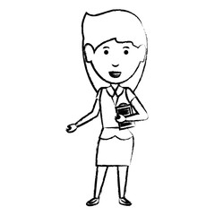cartoon businesswoman icon