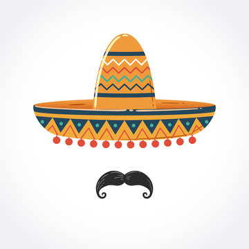 Mexican Sombrero with Mustache