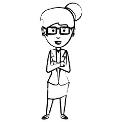 cartoon businesswoman icon
