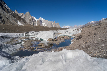 Fototapeta premium Karakoram mountains landscape at K2 trekking region, Pakistan