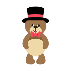 cartoon cute lovely bear in hat