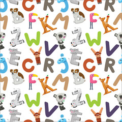 Alphabet seamless pattern.