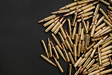 Cartridges on a black background