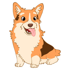 Cute dog breed welsh corgi. It can be used for sticker, patch, phone case, poster, t-shirt, mug and other design.