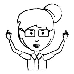 cartoon businesswoman icon