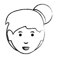 cartoon woman face icon