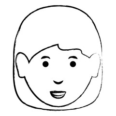 cartoon woman face icon