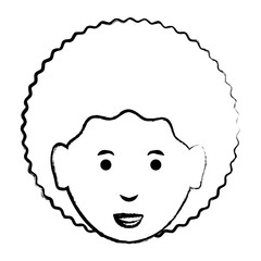 cartoon woman face icon