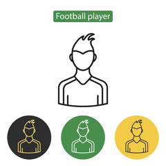 Soccer player avatar icon.