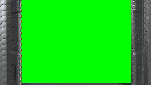 Apertura chiusura porte scorrevoli sci-fi su sfondo chroma key
