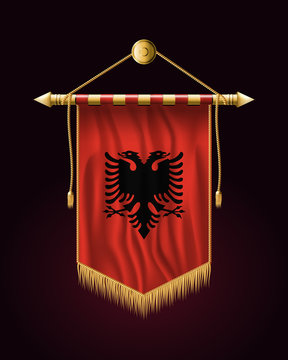 Flag of Albania. Flag of . Festive Vertical Banner. Wall Hangings