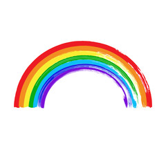 Hand drawn brush stroke rainbow. Grunge rainbow - 191314247