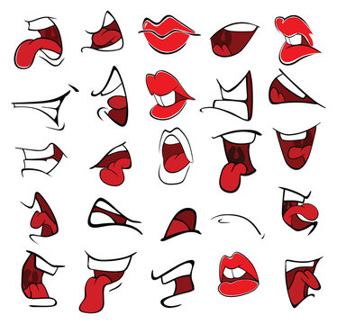A Set of  Cartoon Illustrations. Mouths for you Design