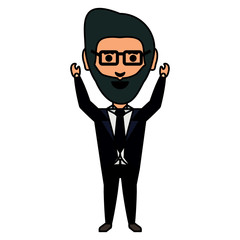 cartoon businessman icon
