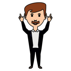 cartoon businessman icon
