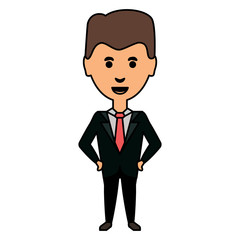 cartoon businessman icon