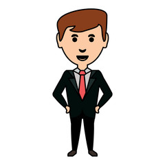 cartoon businessman icon