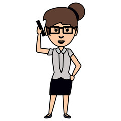 cartoon businesswoman icon