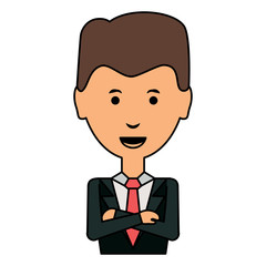 cartoon businessman icon