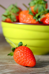 Healthy fruit of strawberries.