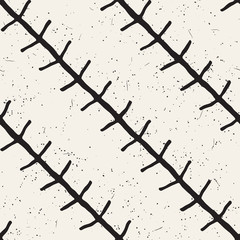 Hand drawn style seamless pattern. Abstract geometric tiling background in black and white. Vector doodle line lattice