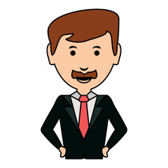 cartoon businessman icon