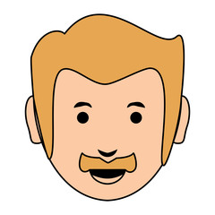 cartoon man face icon